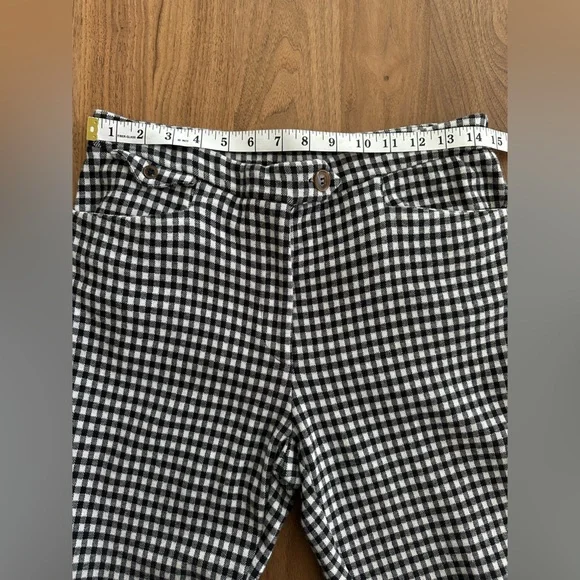 Anthropologie Black and White Checkered Cropped Pants - Picture 8 of 11